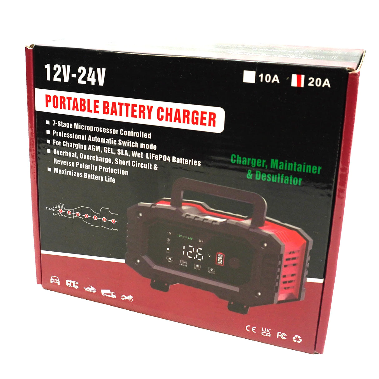 Smart Battery Charger 12/24V 20A