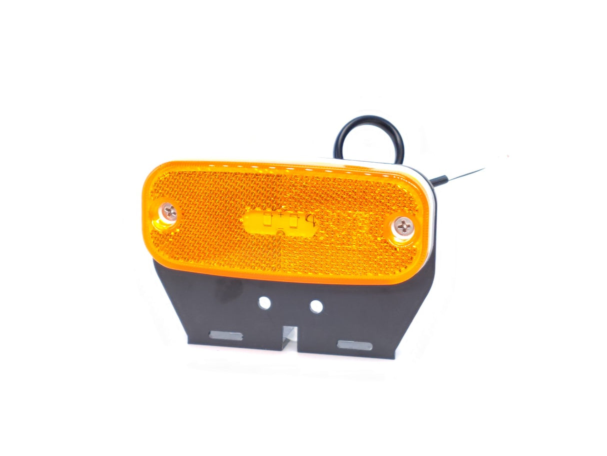Amber LED Side Marker Lamp with Rounded Holder, 2 LEDs, 12/24V