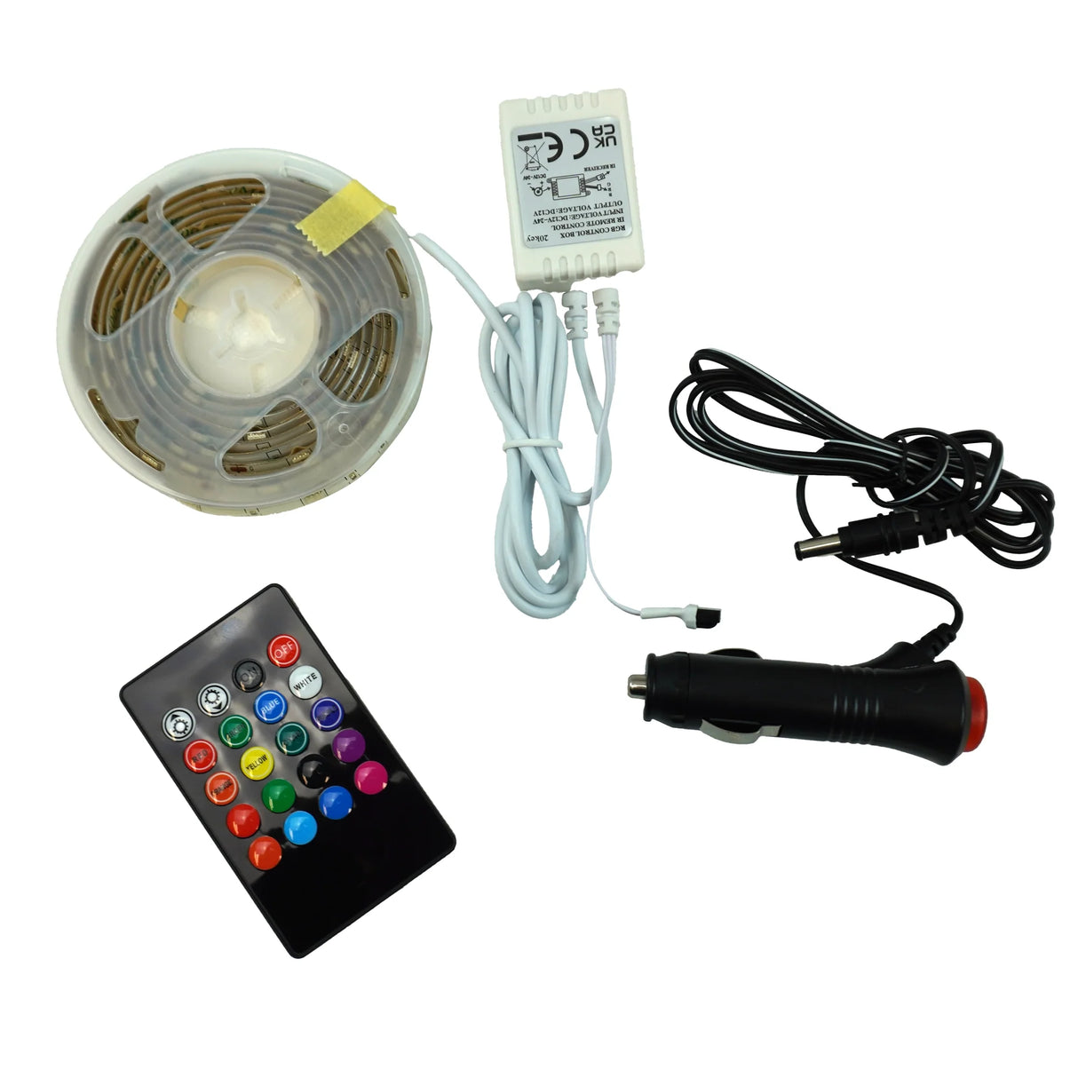 Color Changing LED Strip for Cars with Remote Control – 2m