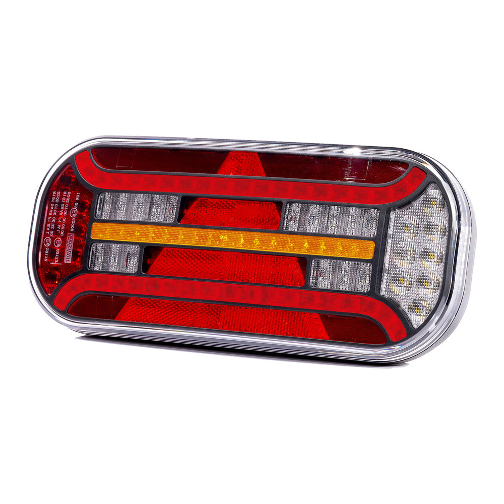LED Rear Lamp 6-Function with Dynamic Indicator & Triangle Reflector 12-36V