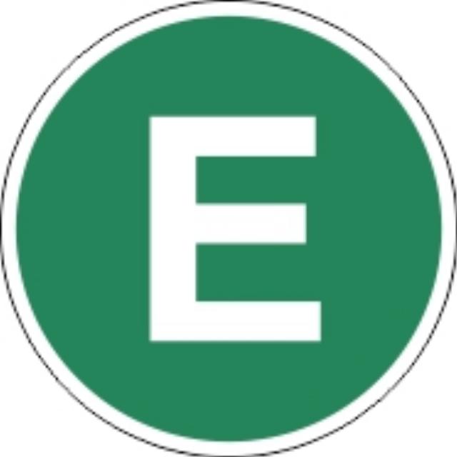 E Sticker EUR4 Green Circle White E
