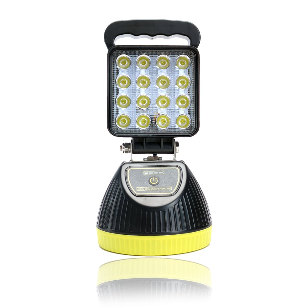 Rechargeable Magnetic LED Work Light, Square, 12/24V
