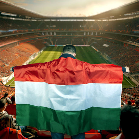 Supporter Flag - Wearable on Back - Hungarian - 150 x 90 cm
