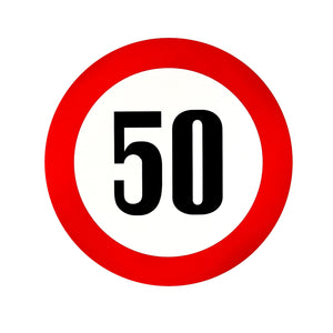 Reflective Speed Limit Sticker – 13 cm & 19 cm
