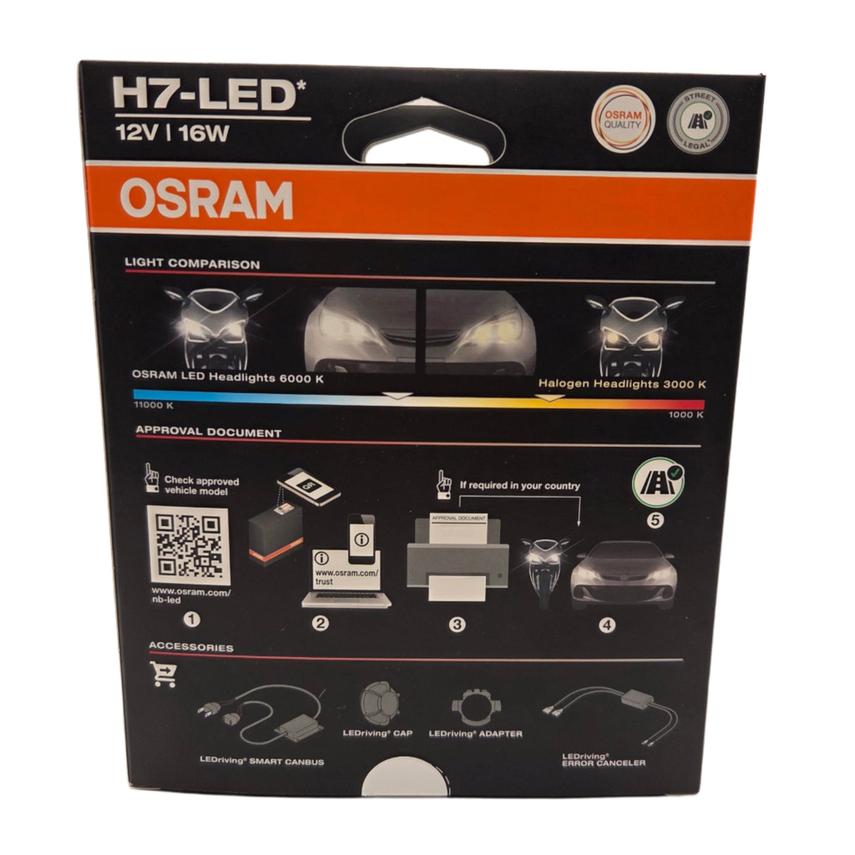 Osram Night Breaker LED Headlight Bulb Set for Cars – H4 & H7