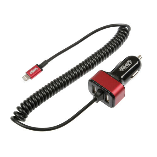 Car Charger with Micro USB, iPhone & Dual USB Ports