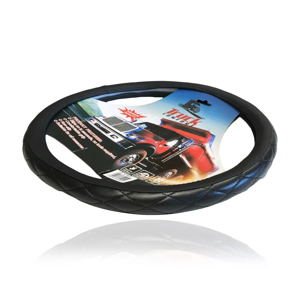 Patterned Leather-Effect Steering Wheel Cover