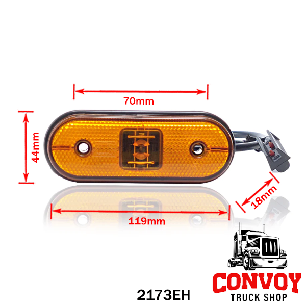 Aspöck Unipoint LED Position Lamp Amber with 0.5m Cable