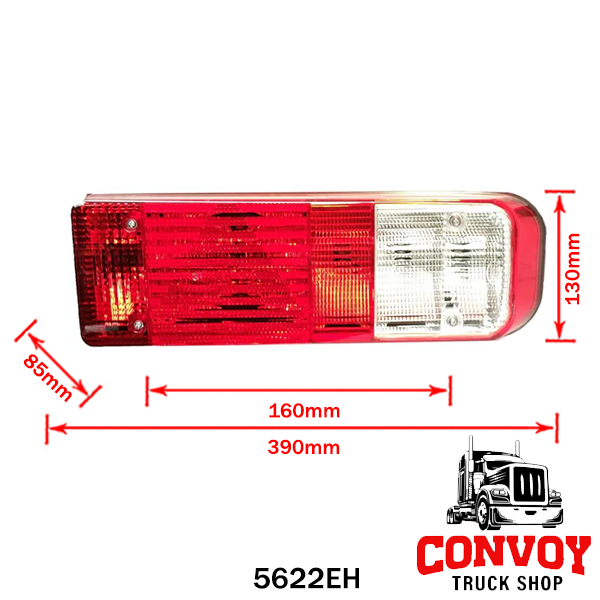5-Chamber Rear Lamp for Krone with Triangular Reflector and Connector