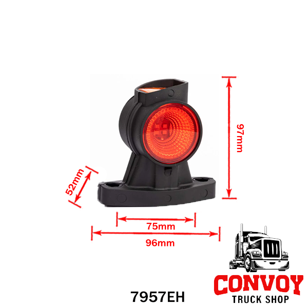 Omega LED Side Marker Lamp with Microprism Lens - 3 Functions