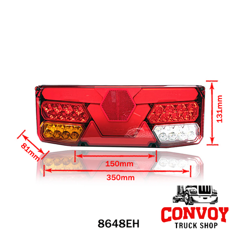 Universal 7-Function LED Tail Light with License Plate Holder 12-24V