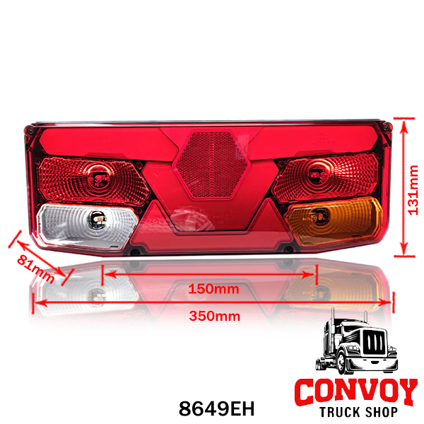 7-Function LED Rear Light with Hexagonal Reflector