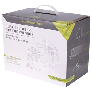 Dual Piston Car Air Compressor 12V, 11 BAR, 70L/min
