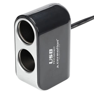 Dual Car Cigarette Lighter Splitter with 2 USB Ports 3.1A