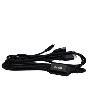Hoco X76 4-in-1 USB Cable (Lightning/Type-C/Micro USB) 1m Black