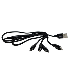 Hoco X76 4-in-1 USB Cable (Lightning/Type-C/Micro USB) 1m Black