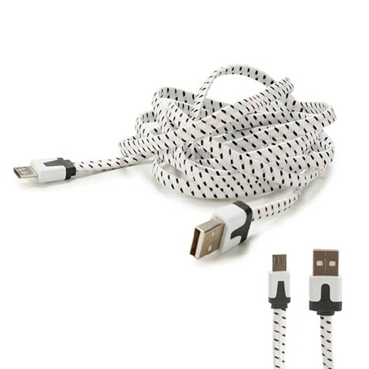 Micro USB-B Data & Charging Cable 2m Black-White