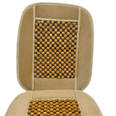 Wooden Bead Car Seat Cover - Beige