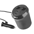 Multipresa da auto per portabicchieri con 2 prese accendisigari e 2 USB