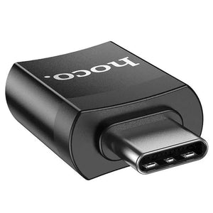 HOCO UA17 USB-C auf USB-A Adapter, Schwarz