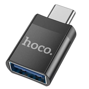 HOCO UA17 USB-C auf USB-A Adapter, Schwarz