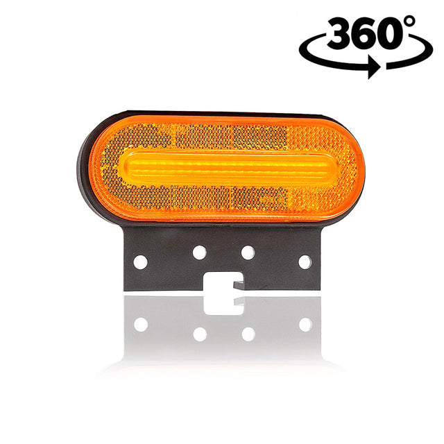 LED Position and Indicator Lamp with Rounded Amber Bracket