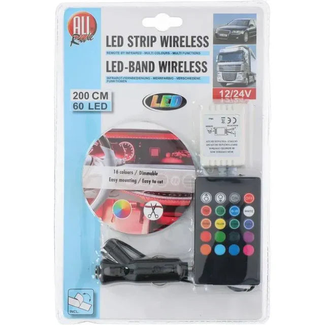 Color Changing LED Strip for Cars with Remote Control – 2m