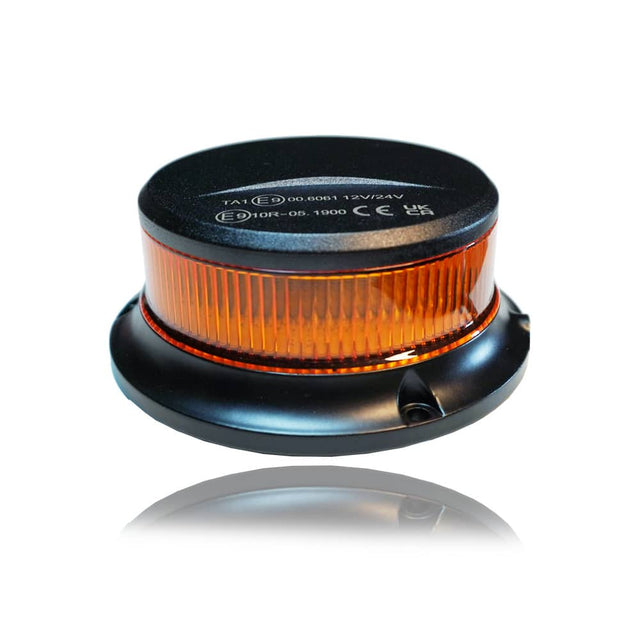 Yellow LED Strobe Beacon Light, 18 LEDs, Magnetic Base